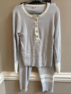 Faherty Miki Henley and Sweaterpants Set Cotton-Cashmere Blend L/XL